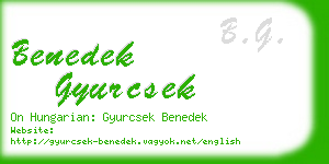 benedek gyurcsek business card